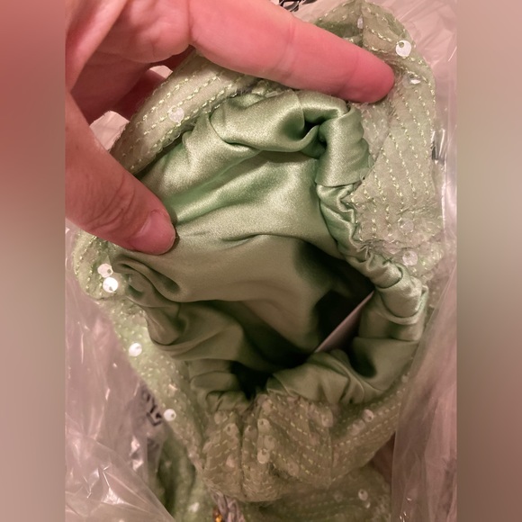 Titian Crystal Embellished Green Apple Sequin Dress - Picture 10 of 16